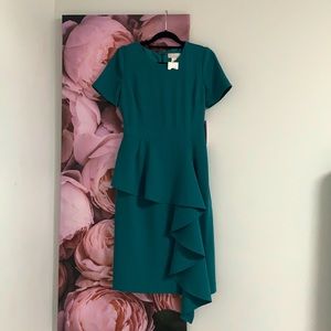 Rachel Parcell Cascade Sneath Dress Teal Size S